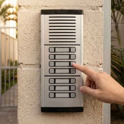 Porteiro Coletivo Predial HDL com C�mera 14 Pontos Alum�nio/Preto HDL