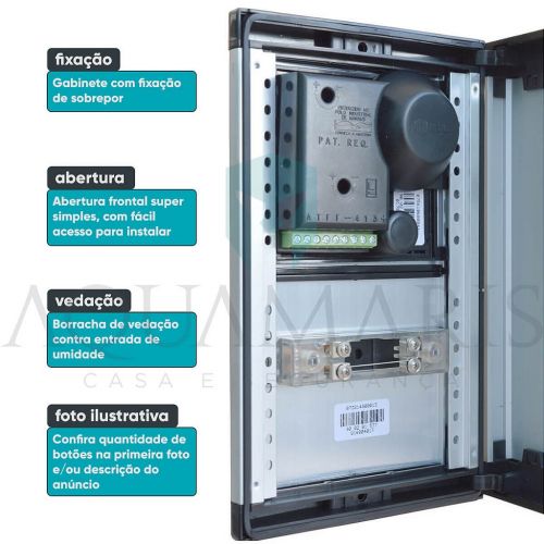 Unidade Externa Interfone Coletivo HDL 10 Pontos Porteiro Eletr�nico Alum�nio/Preto HDL