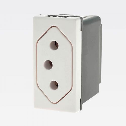 M�dulo Tomada 10A PIAL Plus+ Fundo M�vel Borne Autom�tico 2P+T Branco Legrand 615041BC