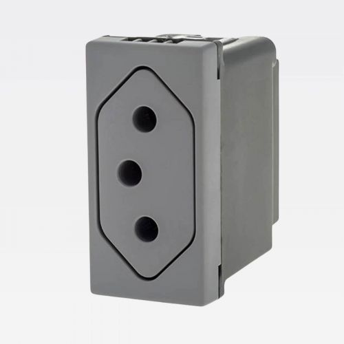 Módulo Tomada Fundo Móvel PIAL Plus+ 10A 2P+T Cinza Legrand 615041CZ
