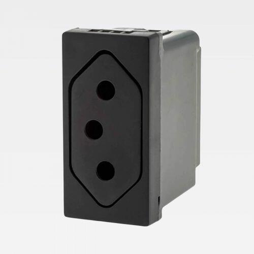 Módulo Tomada Fundo Móvel PIAL Plus+ 10A 2P+T Preto Legrand 615041PT
