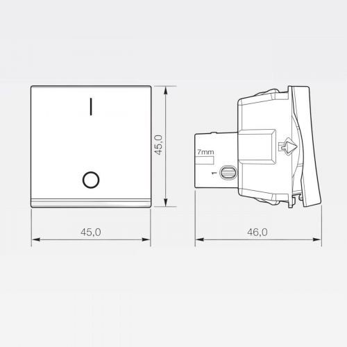 M�dulo Interruptor Bipolar Simples PIAL Plus+ 25A 250V Branco Legrand 612016BC
