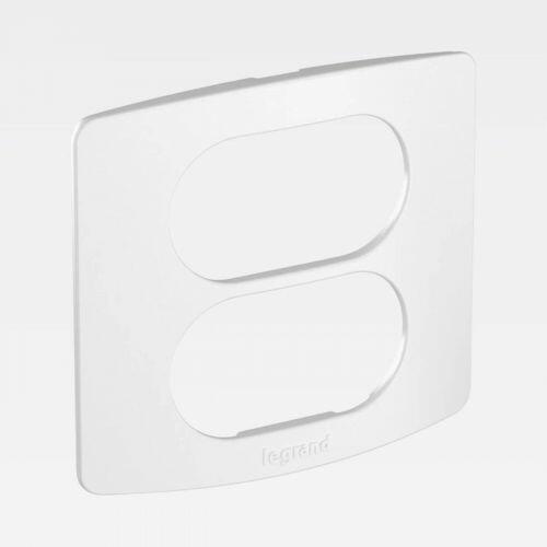Placa 2 Postos p/ Embutir Móvel MDF Nereya Branco Legrand 663295