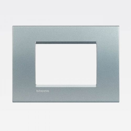 Placa Quadrada 3 Postos Living Light 4x2 Alum�nio Legrand LNA4803TE