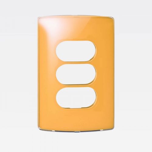 Placa 3 Postos Separados Nereya 4x2 Tangerine Gloss Legrand 663268