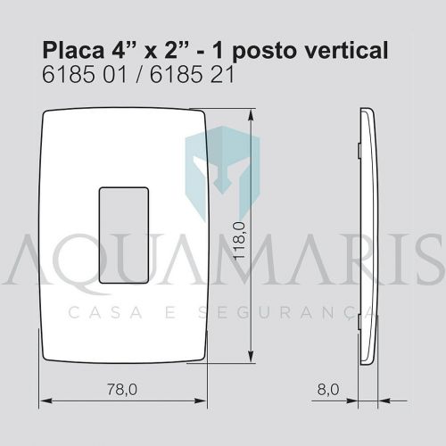 Placa 1 Posto PIAL Plus (Antiga) Horizontal Branco Legrand 618505