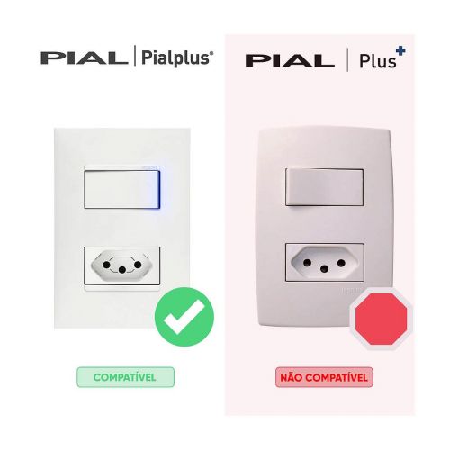 Kit Tomada 20A 2P+T c/ Placa e Suporte Horizontal PialPlus (Antiga) Branco Legrand