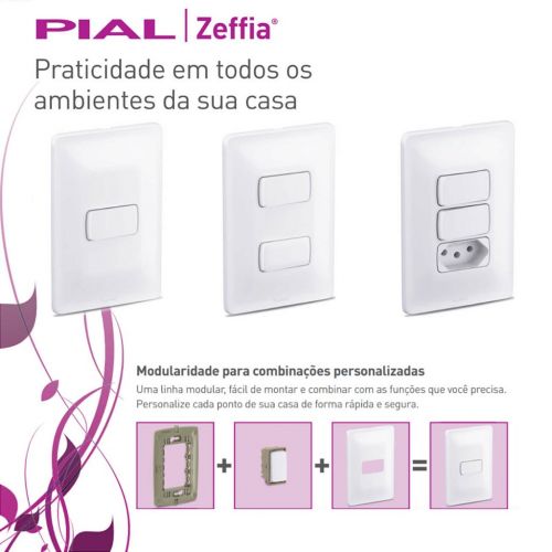 Kit Tomada Dupla 20A 2P+T Zeffia c/ Placa e Suporte 4x2 Branco Legrand