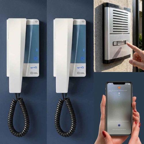 Kit Interfone Coletivo HDL WiFi 2 Pontos com Aplicativo Connect Alumínio/Preto HDL