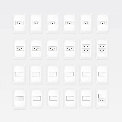 Kit 24 Conjuntos Interruptores e Tomadas PIAL PoP Branco Legrand