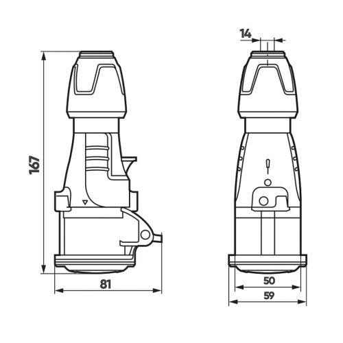 Tomada Industrial 16A 250V 2P+T M�vel IP44 Azul Tempra Legrand 555104