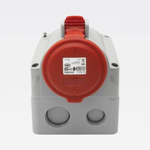 Tomada Industrial 32A 415V 3P+T Sobrepor IP44 Vermelho Tempra Legrand 555258