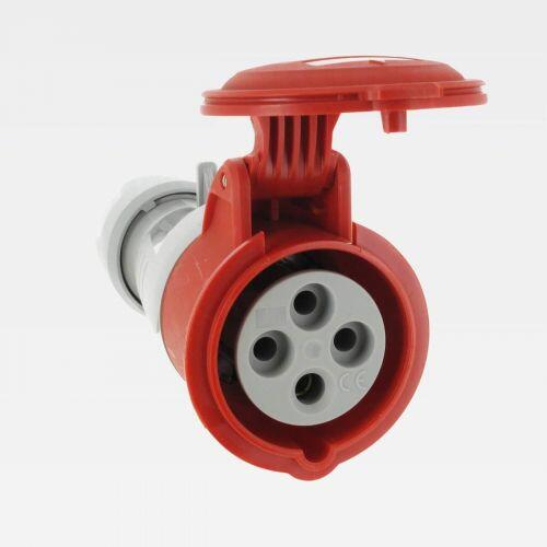 Tomada Industrial 32A 415V 3P+T Móvel IP44 Vermelho/Cinza Tempra Legrand 555218