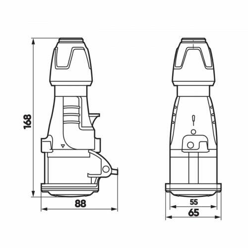 Tomada Industrial 32A 415V 3P+T M�vel IP44 Vermelho/Cinza Tempra Legrand 555218