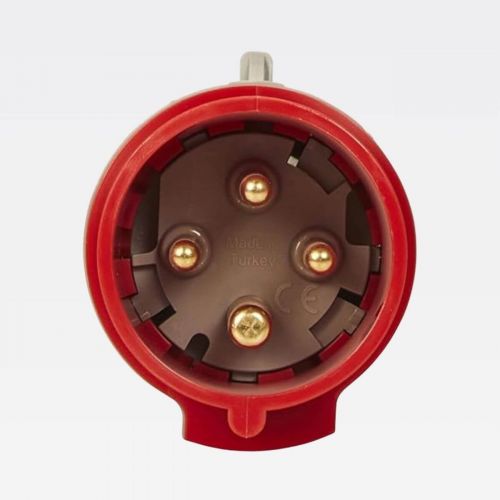 Plugue Macho Industrial 32A 415V 3P+T M�vel IP44 Vermelho/Cinza Tempra Legrand 555238