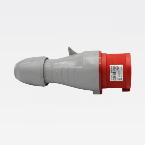 Plugue Macho Industrial 32A 415V 3P+T M�vel IP44 Vermelho/Cinza Tempra Legrand 555238