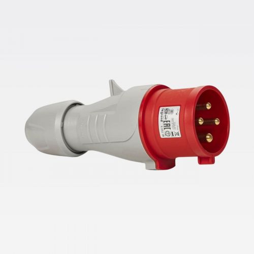 Conjunto Tomada e Plugue Industrial 16A 415V 3P+T M�vel IP44 Vermelho/Cinza Tempra Legrand