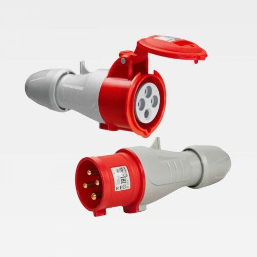 Kit Tomada e Plug Industrial Tempra 32A 380/415V 3P+T Vermelho/Cinza Legrand