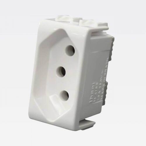 Módulo Tomada 10A 250V 2P+T Antichoque Thesi UP Branco Bticino M4165