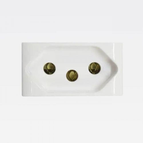 M�dulo Tomada 10A 250V 2P+T Antichoque Thesi UP Branco Bticino M4165