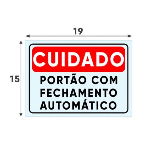 Placa Port�o Autom�tico PS 190x150x1mm Poliestireno Jonisan