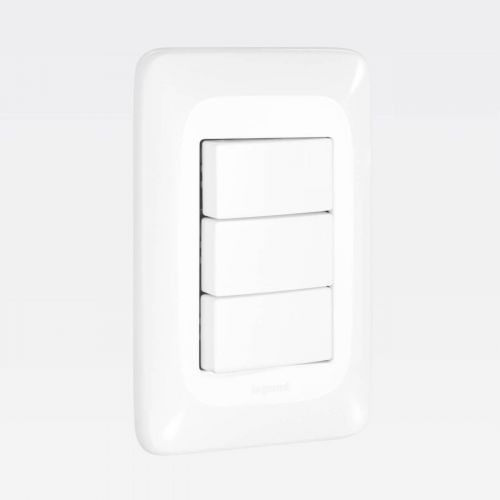 Conjunto 2 Interruptor Simples + Interruptor Paralelo PIAL PoP 10A Branco Legrand