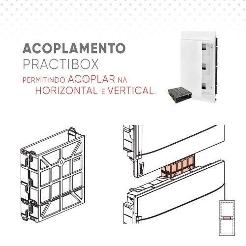 Kit Quadro de Distribui��o Practibox 96 Disjuntores Branco Embutir Legrand