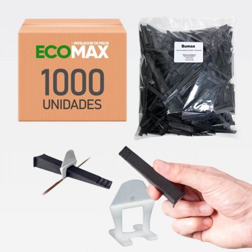 Kit Niveladores de Piso 1000 Espa�adores + 300 Cunhas Reutiliz�veis Ecomax