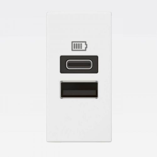 Módulo Carregador USB Arteor A+C 3000mAh 15W Branco Legrand 571688B