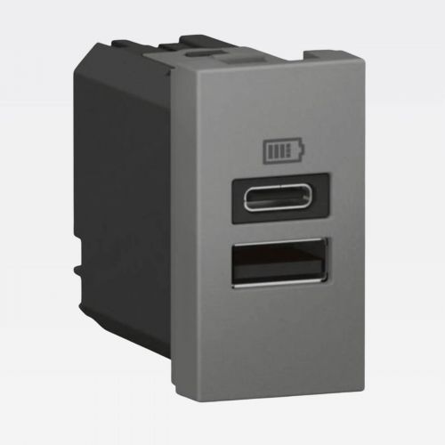 M�dulo Carregador USB A+C Arteor 3.000mAh 15W Magn�sio Legrand 571689B