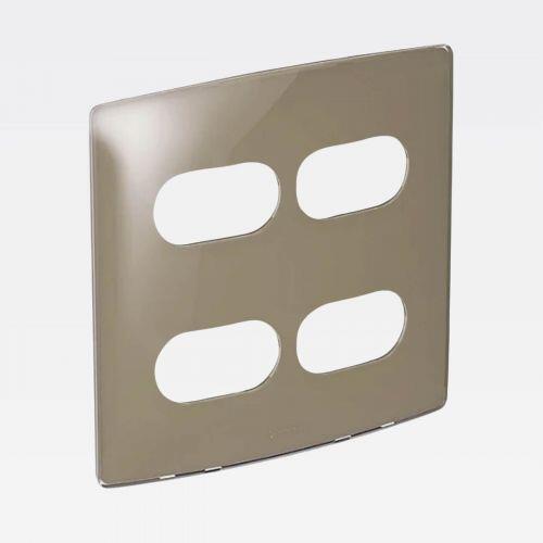 Placa 2+2 Postos Separados 4x4 Malt Gloss Nereya Legrand 663425