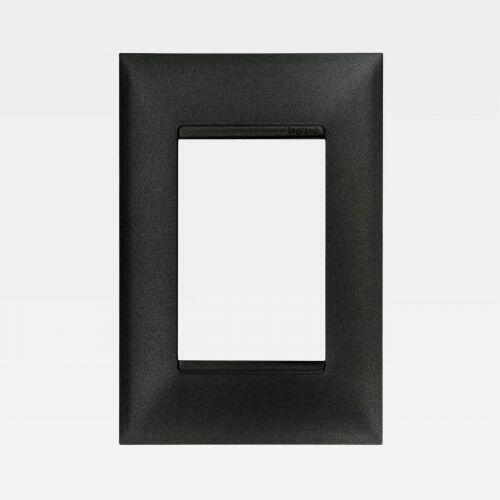 Placa 3 Postos 4x2 PIAL Plus+ Preto Onix Legrand 618503PO