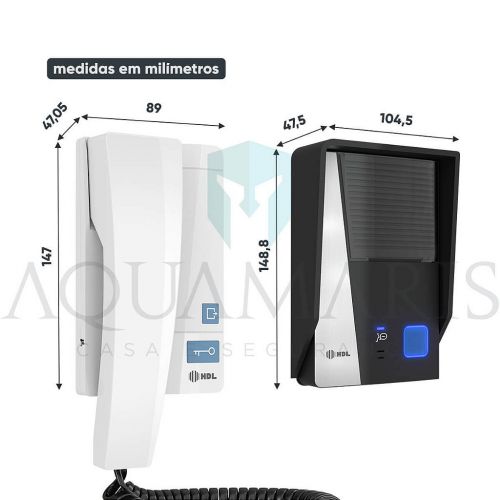 Kit Interfone HDL F8 Advance 2 Pontos c/ 4 Sa�das Fechadura + Porteiro Eletr�nico