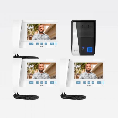 Kit V�deo Porteiro HDL Advance com C�mera + 2 Monitores Extens�o 7" Preto/Branco