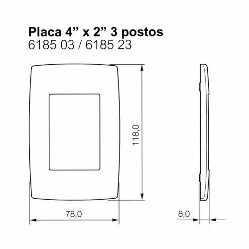 Placa 3 Postos PIAL Plus (Antiga) 4x2 Branco Legrand 618503