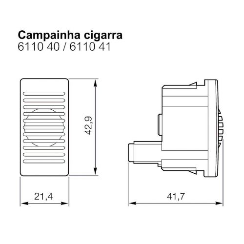 M�dulo Campainha Cigarra PIAL Plus (Antiga) 220V Branco Legrand 611041