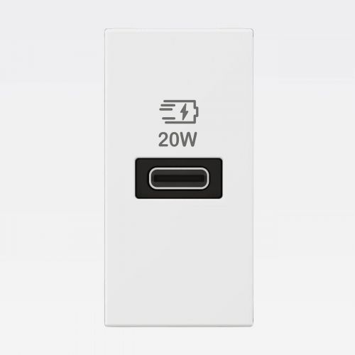M�dulo Carregador USB Tipo-C Arteor 20W Power Delivery Branco Legrand 571696B