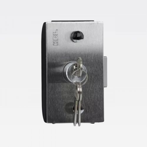 Fechadura PV90 AD Porta Vidro 2 Folhas Ma�aneta Bola HDL Inox Abertura Interna 90.01.03.091