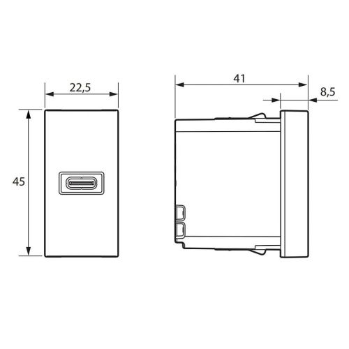 M�dulo Carregador USB Tipo-C Arteor 20W Magn�sio Legrand 571697