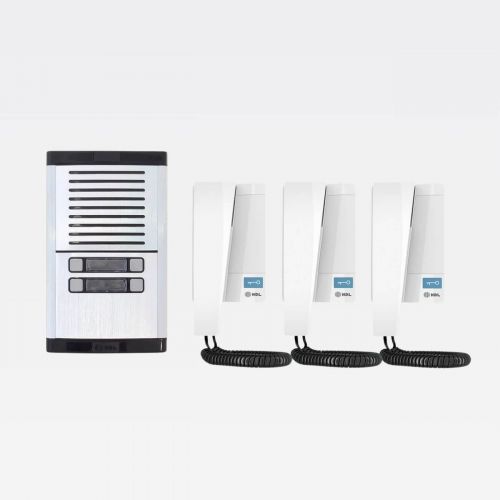 Kit Interfone Coletivo 3 Pontos Porteiro Eletr�nico HDL MP/MPD + Gabinete GS-02 + Fonte TRA-400 + 3 Monofones Advance