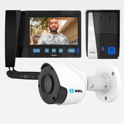 Kit V�deo Porteiro Connect HDL WiFi 7" C�mera Externa Vis�o Noturna