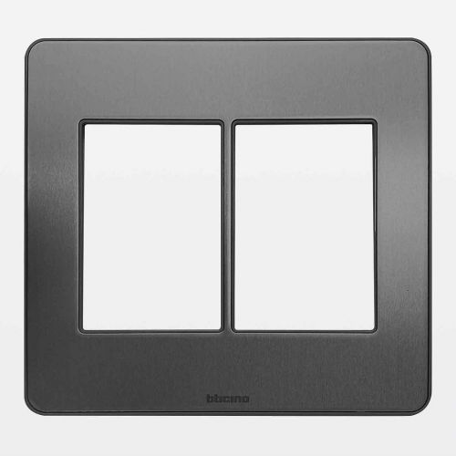 Placa 3+3 Postos 4x4 Alumínio Titânio Matix Go Bticino Legrand JA4826ATBR