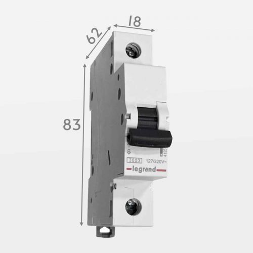 Disjuntor Unipolar Monof�sico 40A Curva C 3000A Legrand RX3 419541