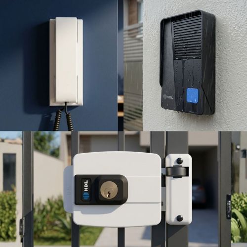 Kit Interfone Residencial HDL Class c/ Fechadura Elétrica C90 Cilindro Fixo 40mm Monofone