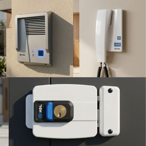 Kit Interfone HDL F8 Advance c/ Fechadura C90 PRO Protetor Antivandalismo Alum�nio