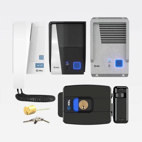 Kit Interfone HDL F8 Advance c/ Fechadura C90 PRO Protetor Antivandalismo Alum�nio