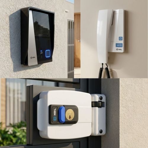 Kit Interfone HDL F8 Advance c/ Fechadura Elétrica C90 PRO Cilindro Ajustável 31-87mm