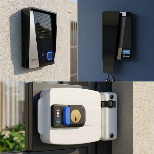 Kit Interfone HDL F8 Advance Preto c/ Fechadura C90 PRO Cilindro Ajust�vel 31-87mm