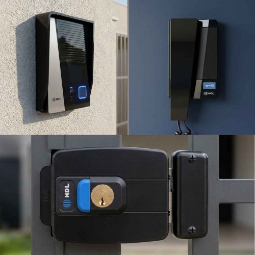 Kit Interfone HDL F8 Advance Preto c/ Fechadura C90 PRO Cilindro Ajust�vel 31-87mm