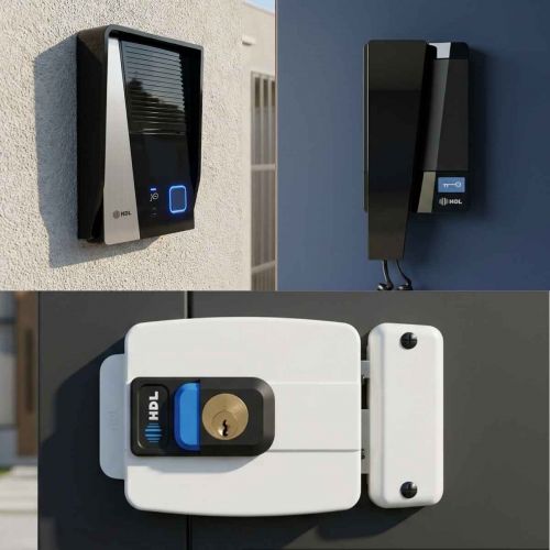 Kit Interfone HDL F8 Advance Preto c/ Fechadura C90 PRO Cilindro Ajust�vel 31-87mm